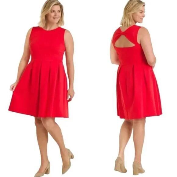Hutch Anthropologie Bow Back‎ Tomato Red Dress, XXL - Picture 1 of 12